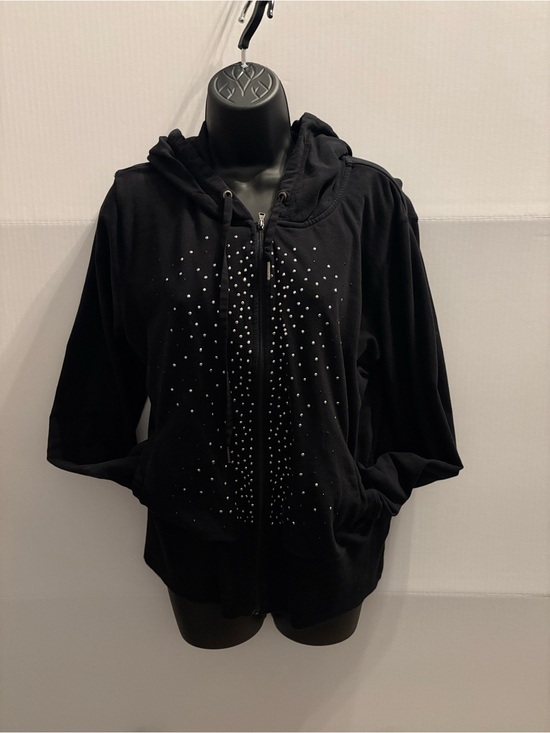 Calvin Klein Jackets & Blazers - Calvin Klein Black Studded Zip Hoodie black with studs XL slim